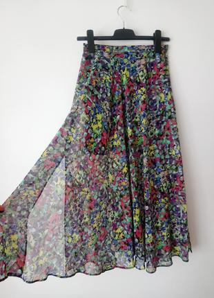 Длинная юбка с цветочным принтом topshop2 фото