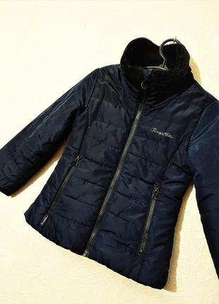 Regatta брендовая английская куртка синяя стёганая утеплённая весна-осень деми на девочку 3/4/5лет