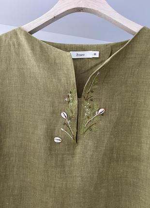 Крутая льняная блузка батал marks & spenser3 фото