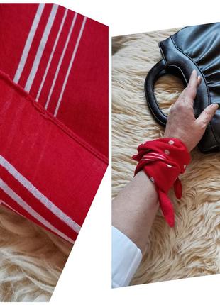 Платок хлопок винтаж каре квадратный платок в горошек красная бандана повязка на голову на руку на шею8 фото