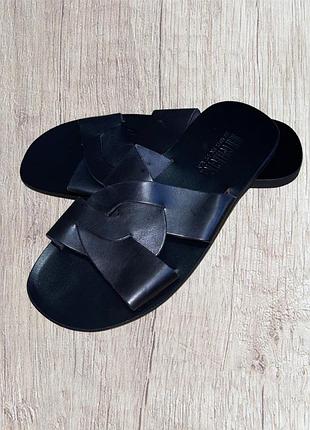 Мужские шлепанцы, кожа. италия. р. 40,44