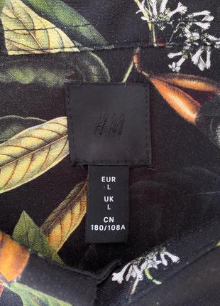 Чорна сорочка з квітковим принтом цвітіння кави h&amp;m3 фото