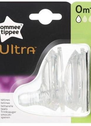 Соска tommee tippee ultra силіконова повільний потік (2шт) (17389)2 фото