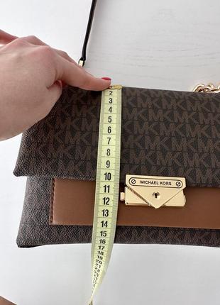 Женская брендовая сумочка michael kors cece brown logo сумка кроссбоди crossbody оригинал кожа мишель корс майкл корс на подарок жене девушке6 фото