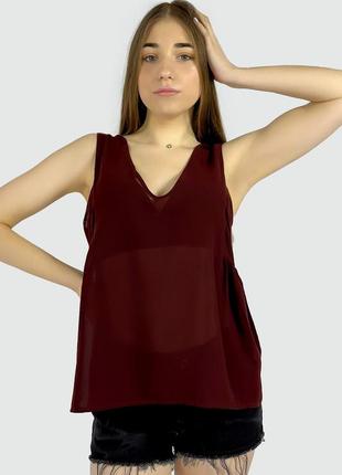 Блузка zara 7901/241/681 бордовая xs