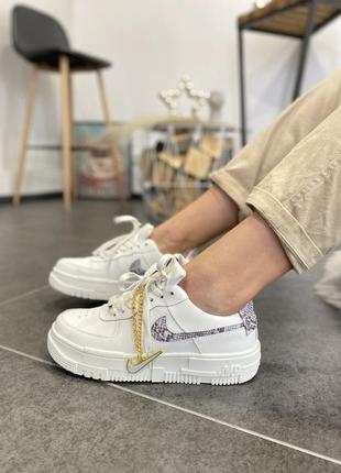 Женские кроссовки nike air force 1 pixel se "sail snake" / smb