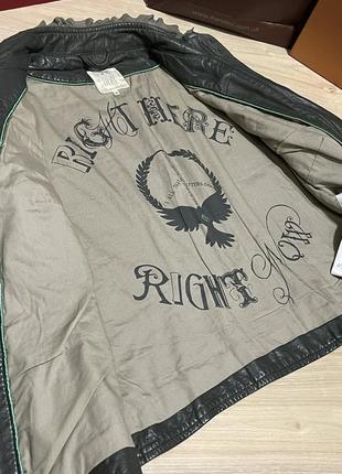 Стильная брендовая кожаная куртка косуха темный изумрудный цвет р. м3 фото