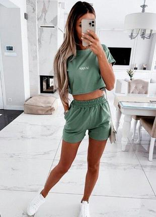 Женский спортивный костюм летний с шортами