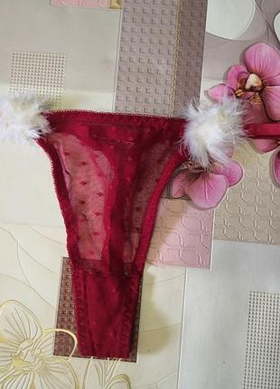 Стрінги з пушком, розмір l/xl.