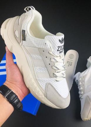 Чоловічі кросівки adidas zx 22 boost замшеві білі бежеві