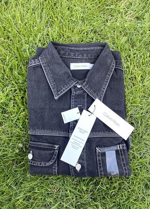 Calvin klein джинсовая рубашка ( ck denim workshirt oversized ) c америки s,m,l10 фото