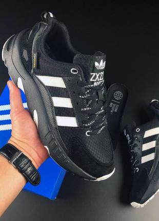 Чоловічі кросівки adidas zx 22 boost замшеві чорні білі