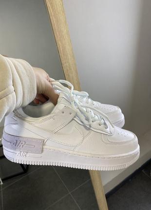Женские кроссовки nike air force 1 shadow white grey / smb