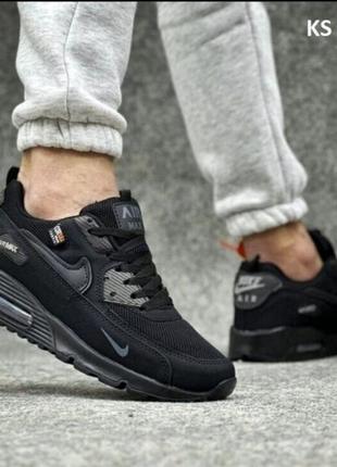 Стильные мужские кроссовки nike air max 90 cordura  (черные),