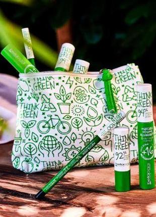 Bellaoggi kit think green набір косметики (туш для вій+олівець для очей+гігієнічна помада+косметичка)2 фото