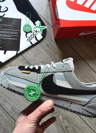 Стильные, качественные кроссовки nike cortez x union 'black\gray'