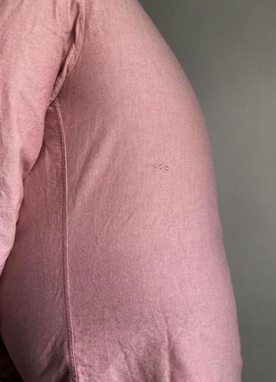 Котоновая розовая рубашка с длинным рукавом3 фото