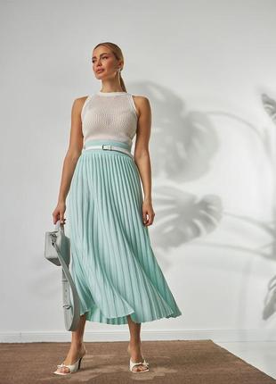 Элегантная воздушная и легкая юбка-плиссе длиной миди1 фото