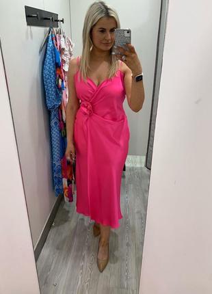 Елегантне яскраве плаття фуксія, вечірня сукня яскраво-рожевий, випускна сукня в стилі барбі barbie7 фото