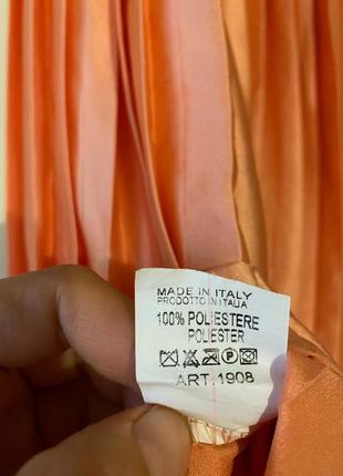 Стильная юбка миди плиссе, юбка плиссе, юбка персиковая, юбка италия4 фото