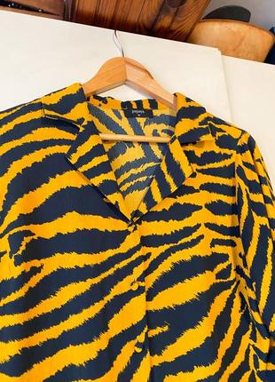 Блуза тигровый цвет, блуза в анималистичный принт, рубашка тигр2 фото