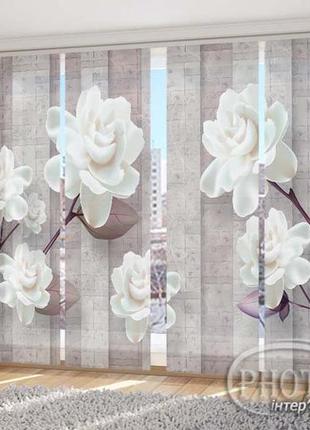 Японские фото шторы "3d цветы 2" - любой размер. читаем описание!