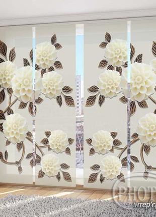 Японские фото шторы "3d цветы" - любой размер. читаем описание!