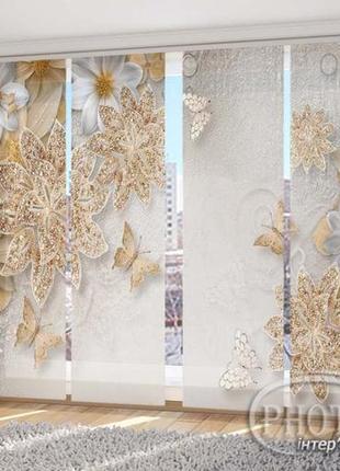 Японские фото шторы "цветы с ромашками" - любой размер. читаем описание!