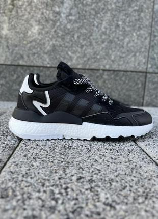 Чудові чоловічі кросівки adidas nite jogger black чорні6 фото