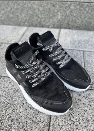 Чудові чоловічі кросівки adidas nite jogger black чорні7 фото