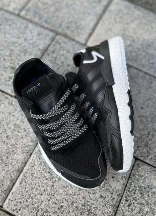 Чудові чоловічі кросівки adidas nite jogger black чорні5 фото