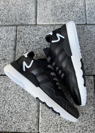 Чудові чоловічі кросівки adidas nite jogger black чорні9 фото