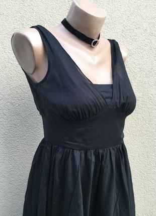 Легкое,чёрное платье на брителях,открытая спина,сарафан,хлопок,оригинал,люкс бренд8 фото