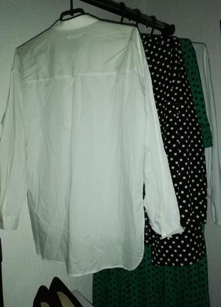 Рубашка oversized белая с вышивкой3 фото