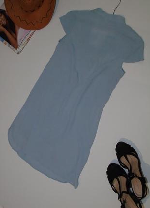Прямое платье дымчато-голубого цвета/лондон3 фото