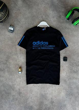 Чоловіча футболка adidas у чорно-синьому кольорі,чоловіча стильна футболка на кожен день