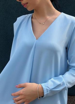 Блакитне плаття з воланом4 фото