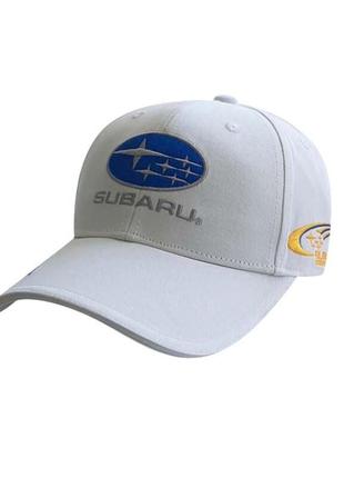 Бейсболка для мужчин sport line белая с лого subaru