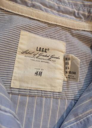 Рубашка в полоску h&m logg приталенная 4