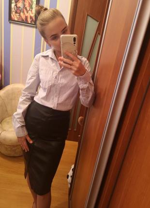 Рубашка в полоску h&m logg приталенная 2