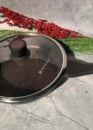 Глубокая сковорода edenberg eb-14138 28х6см 3л с крышкой и антипригарным покрытием