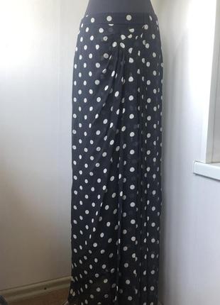 Alberta ferretti! макси длинная шелковая юбка в пол, горохи, натуральный шёлк, шовк, шелк4 фото