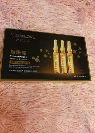 !сыворотка для лица sersanlove nicotinamide ampoule essence с ниацинамидом 7х2 мл.