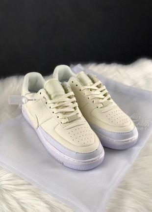 Женские кожаные кроссовки nike air force 1 jester white.4 фото