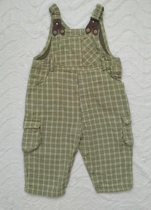 Клітчасті штани-комбінезон з котоновим підкладом okaidi1 фото