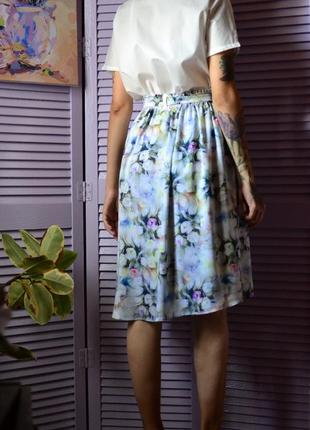 Нежная юбка с цветами из шелка4 фото