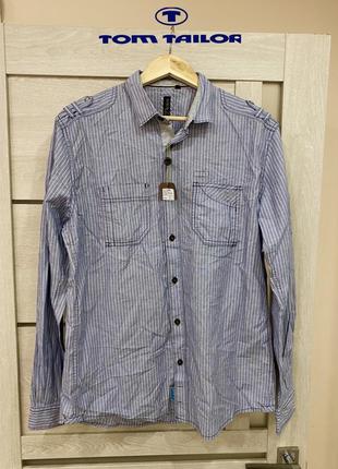 Сорочка tom tailor srtiped shirt 50/l нова оригінал