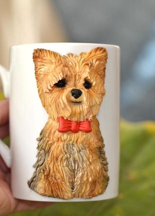 Чашка с  декором собакой йоркширский  терьер2 фото