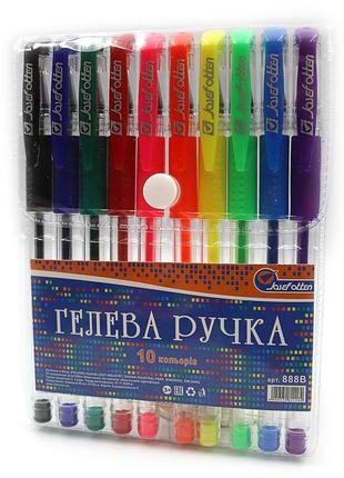 Набір гелевих ручок неон j.otten 10шт / упак., 10 кольорів, 888b-10