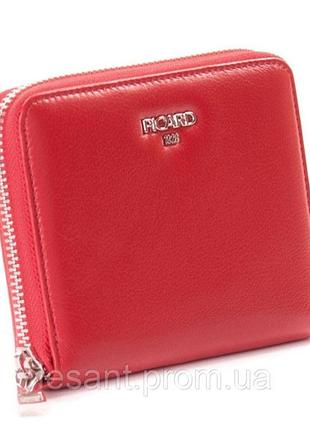 Кошелек женский маленький кожаный на молнии красный picard